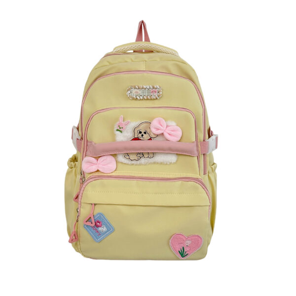 Large Capacity Contrast Color Junior High School University Style Travel Backpack - Image 5