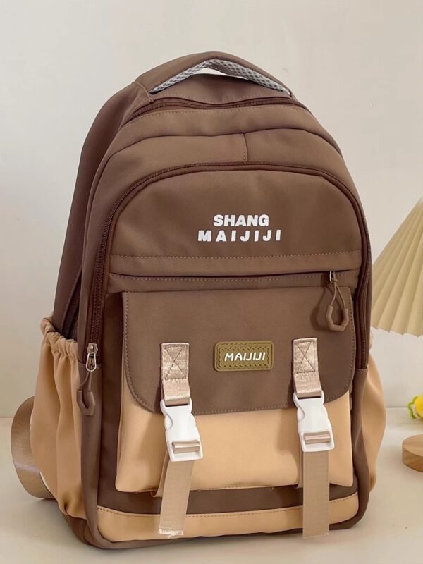 Contrast Color Large Capacity High School Student All-match Computer Backpack - Image 6