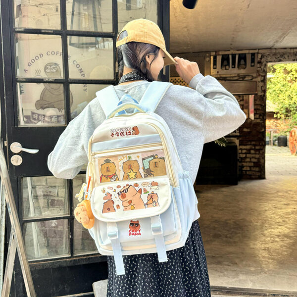 Capabala Schoolbag Cute Capybara Primary School Large Capacity - Image 2
