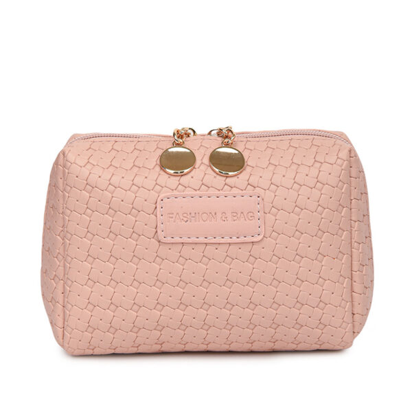Classic Style Woven Pattern Cosmetic Bag - Image 5