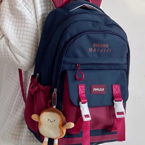 Contrast Color Large Capacity High School Student All-match Computer Backpack - Image 3