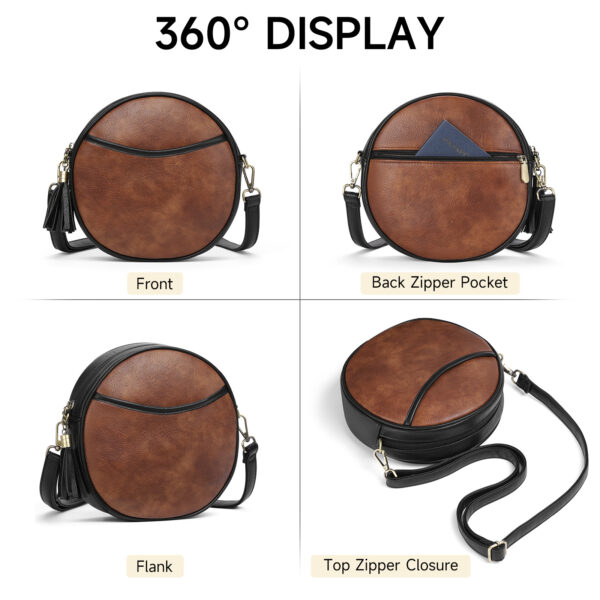 European And American Shoulder Retro Small Round Bag - Image 4