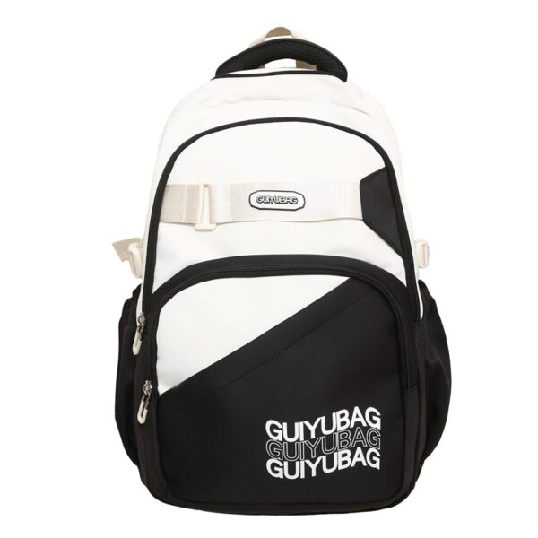 Large Capacity Lightweight Simple Textured Backpack - Image 6