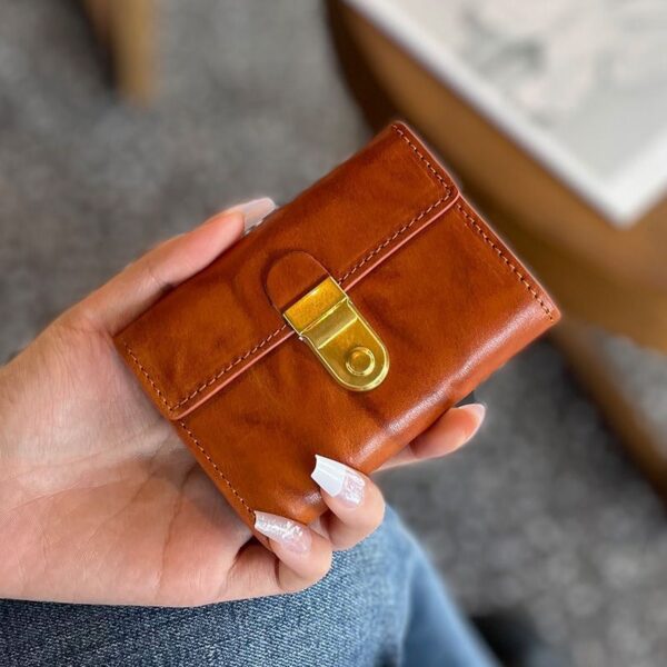 Women's Wallet Card Clamp Plant Short Wallet - Image 3