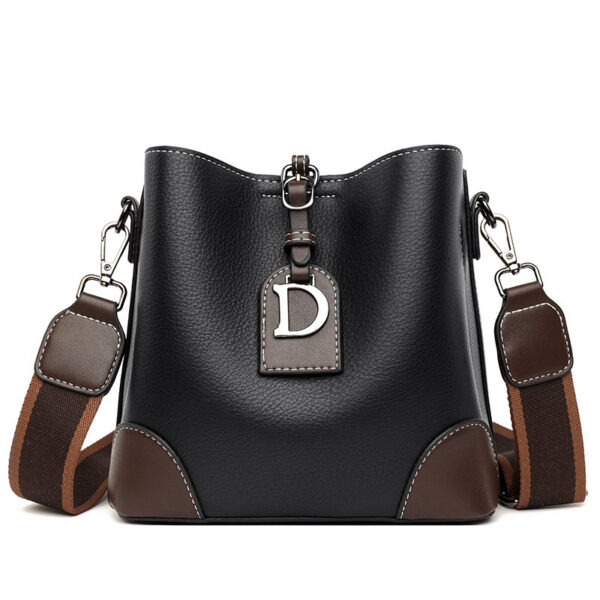 Retro Bucket Hand Shoulder Soft Leather Cross-body Bag - Image 5