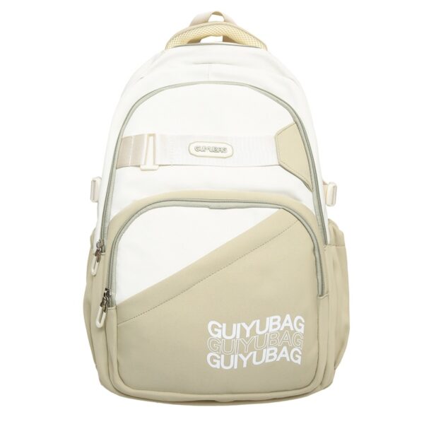 Large Capacity Lightweight Simple Textured Backpack - Image 7