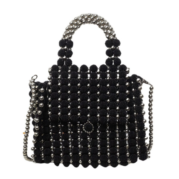 Dinner Dress Portable Beaded Weave Pearl Bag - Image 5