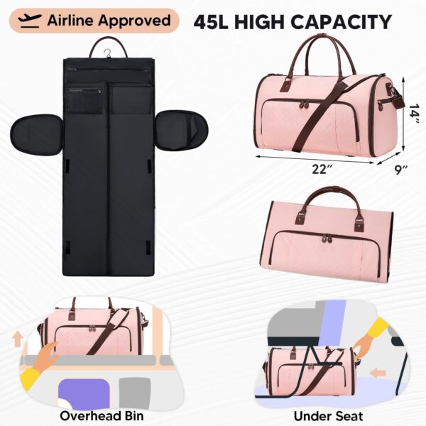 Travel Carrying Clothing Luggage Bag Convertible Garment Bag - Image 3