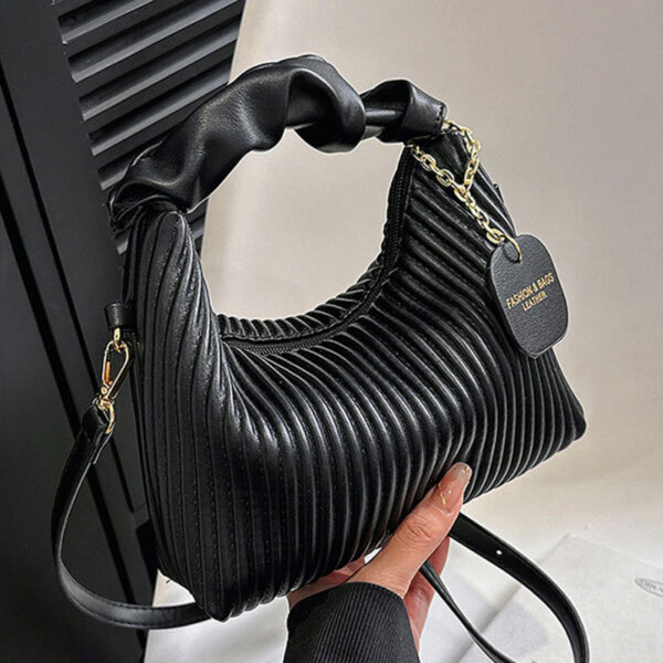 Women Fashion Crossbody Bag PU Leather Pleated Cloud Small Tote Bags Casual Simple Elegant Temperament Messenger Bags - Image 5