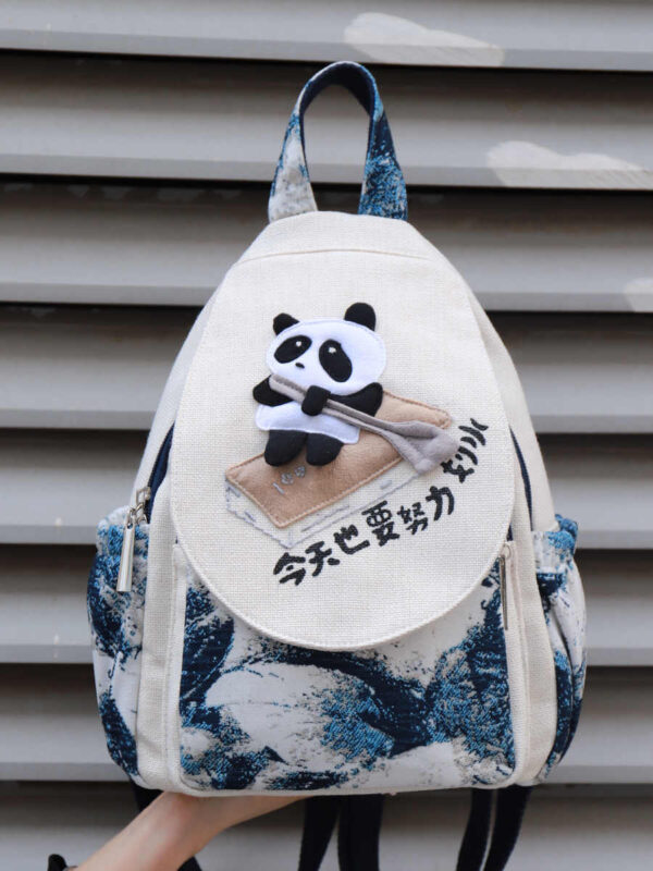 Creative Cartoon Lightweight Canvas Bag Multi-compartment Lightweight Casual Backpack - Image 2