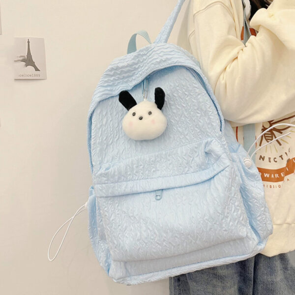 Large Capacity Simple Solid Color Backpack Middle School Students Backpack - Image 2