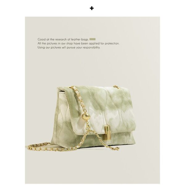Texture Chain Crossbody Shoulder Small Square Bag - Image 2