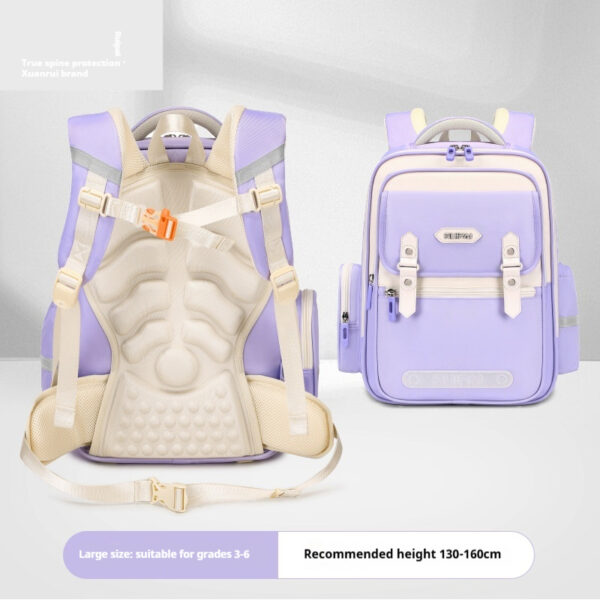 Large Capacity Burden-reducing Waterproof Children's Spine Protection Schoolbag - Image 8