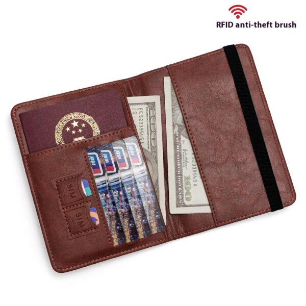 RFID Passport Holder Multi-function Passport Cover SIM Card - Image 4