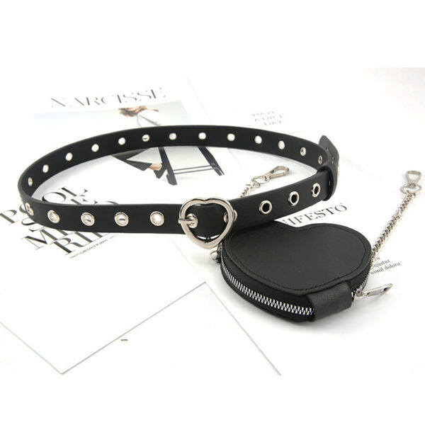 Mini Love Heart Belt Small Waist Bag Detachable Belt Decoration Bag - Image 3