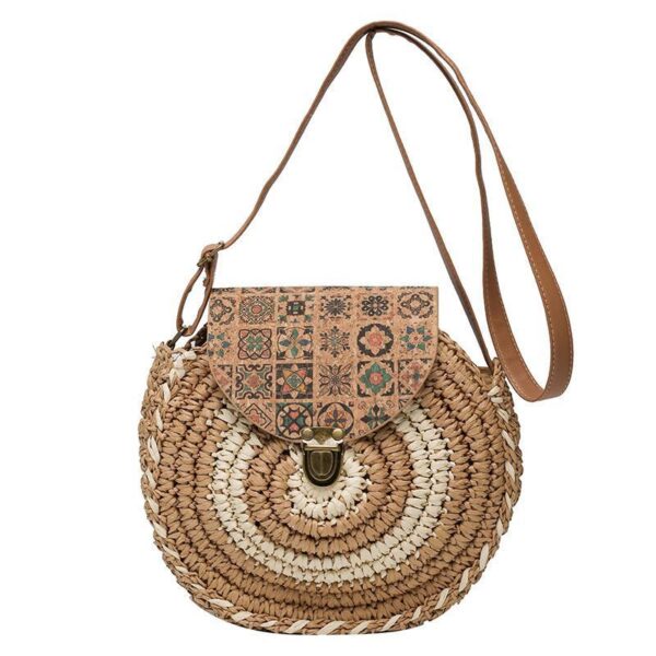 Shoulder Straw-weaved Crossbody Beach Casual Ethnic Style Mini And Simple Handmade Beach Bag - Image 6