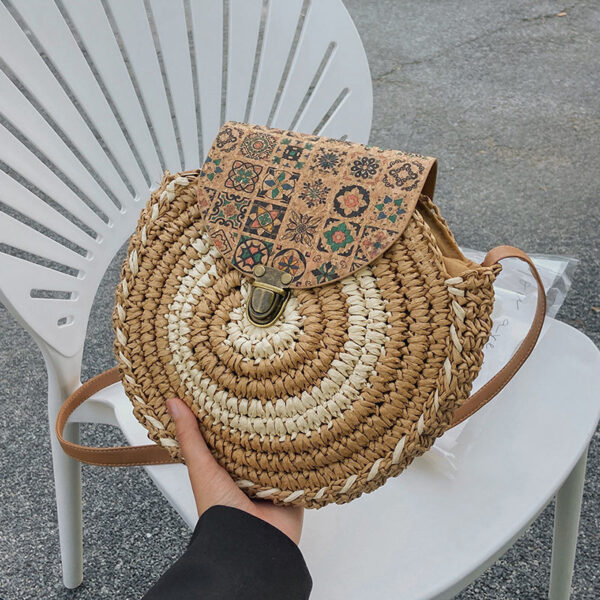 Shoulder Straw-weaved Crossbody Beach Casual Ethnic Style Mini And Simple Handmade Beach Bag - Image 9