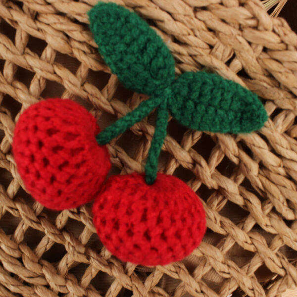 Cherry Paper Rope Woven Cute Vacation Beach Bag - Image 2