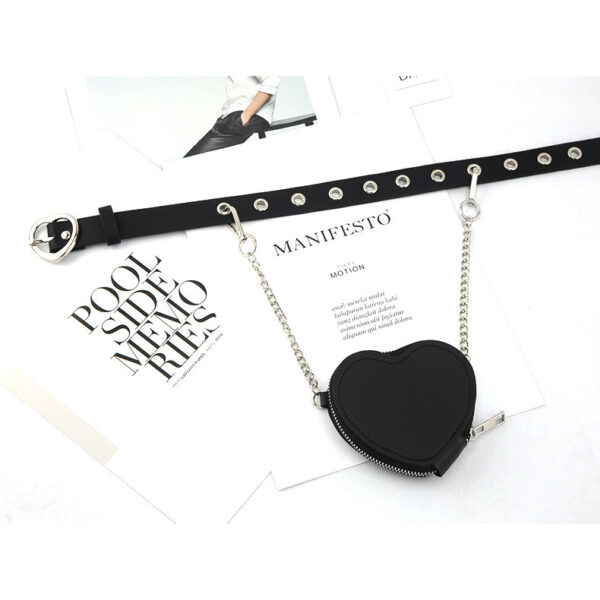 Mini Love Heart Belt Small Waist Bag Detachable Belt Decoration Bag - Image 5