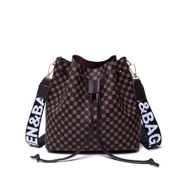 Printed Bucket Bag PU Multi Layer Soft Leather Women's Fashion Simple Shoulder Bag Fashion Women's Crossbody Bag - Image 6