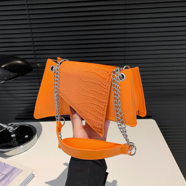 Stone Pattern Patent Leather Glossy New Square Pouch Women - Image 2