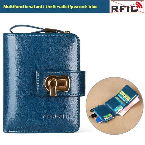 Women's Fashion Short Large Capacity Buckle Wallet - Image 8