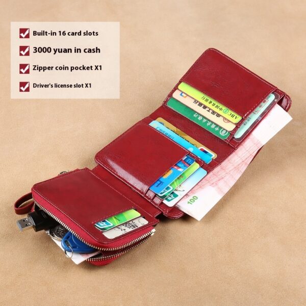 Women's Fashion Short Large Capacity Buckle Wallet - Image 3