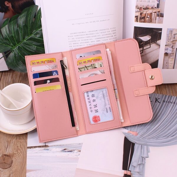 Women's Long Wallet Tri-fold Clutch Large Capacity - Image 3