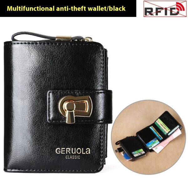 Women's Fashion Short Large Capacity Buckle Wallet - Image 6