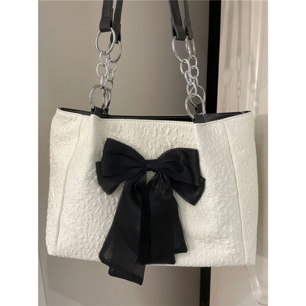 Bow Tote Large Capacity Canvas Shoulder Bag - Image 4