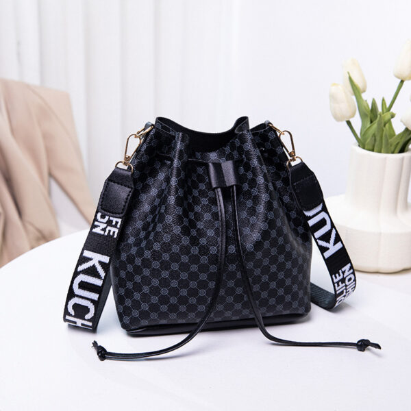 Printed Bucket Bag PU Multi Layer Soft Leather Women's Fashion Simple Shoulder Bag Fashion Women's Crossbody Bag - Image 8